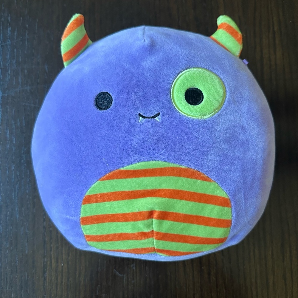 SQUISHMALLOWS Kellytoy MARVIN Purple Orange MONSTER Stuffed Animal Plush Q042